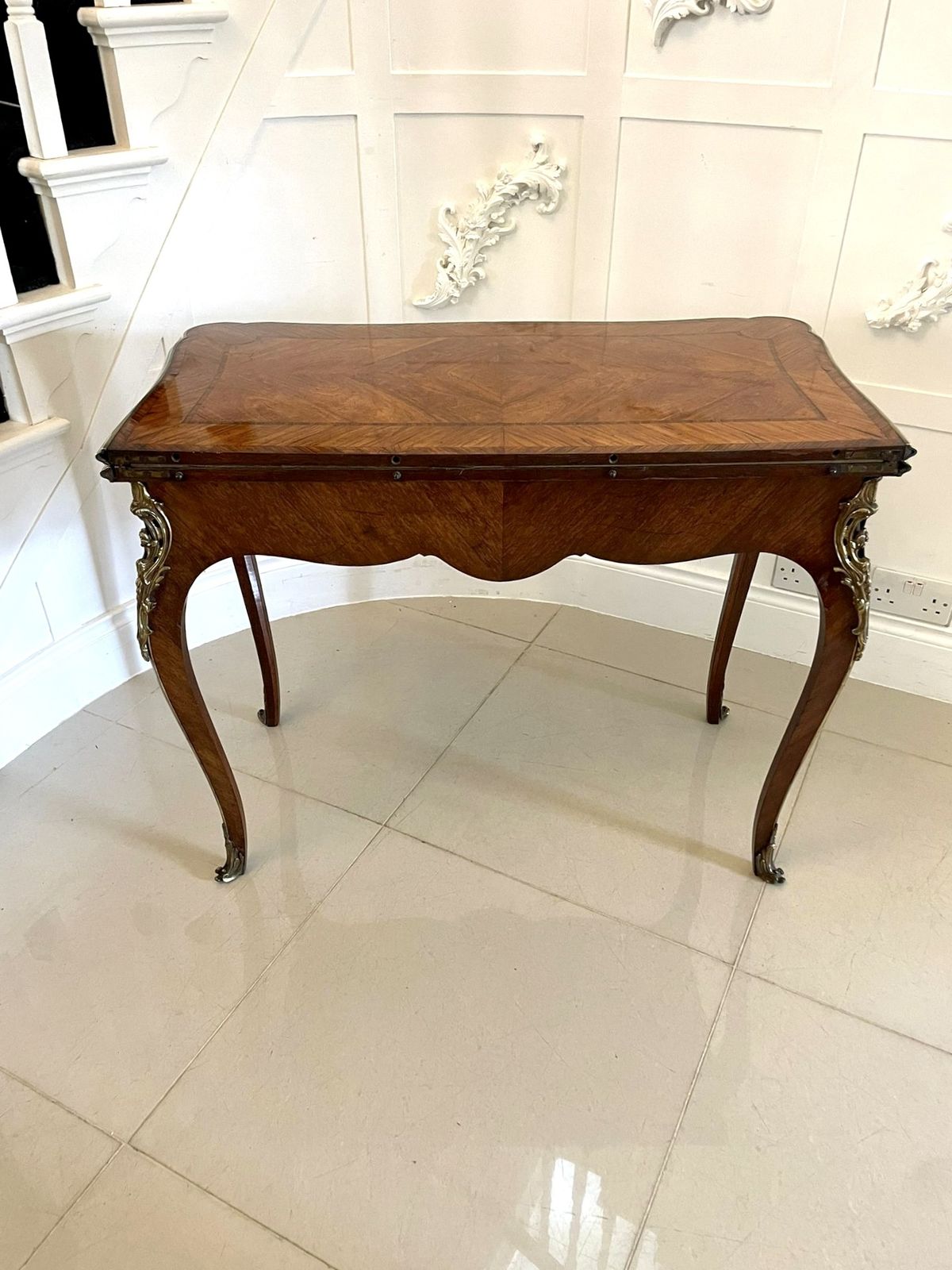 11500.0 Outstanding Quality Antique Porcelain And Ormolu Mounted Kingwood Table By G T Morant, London photo