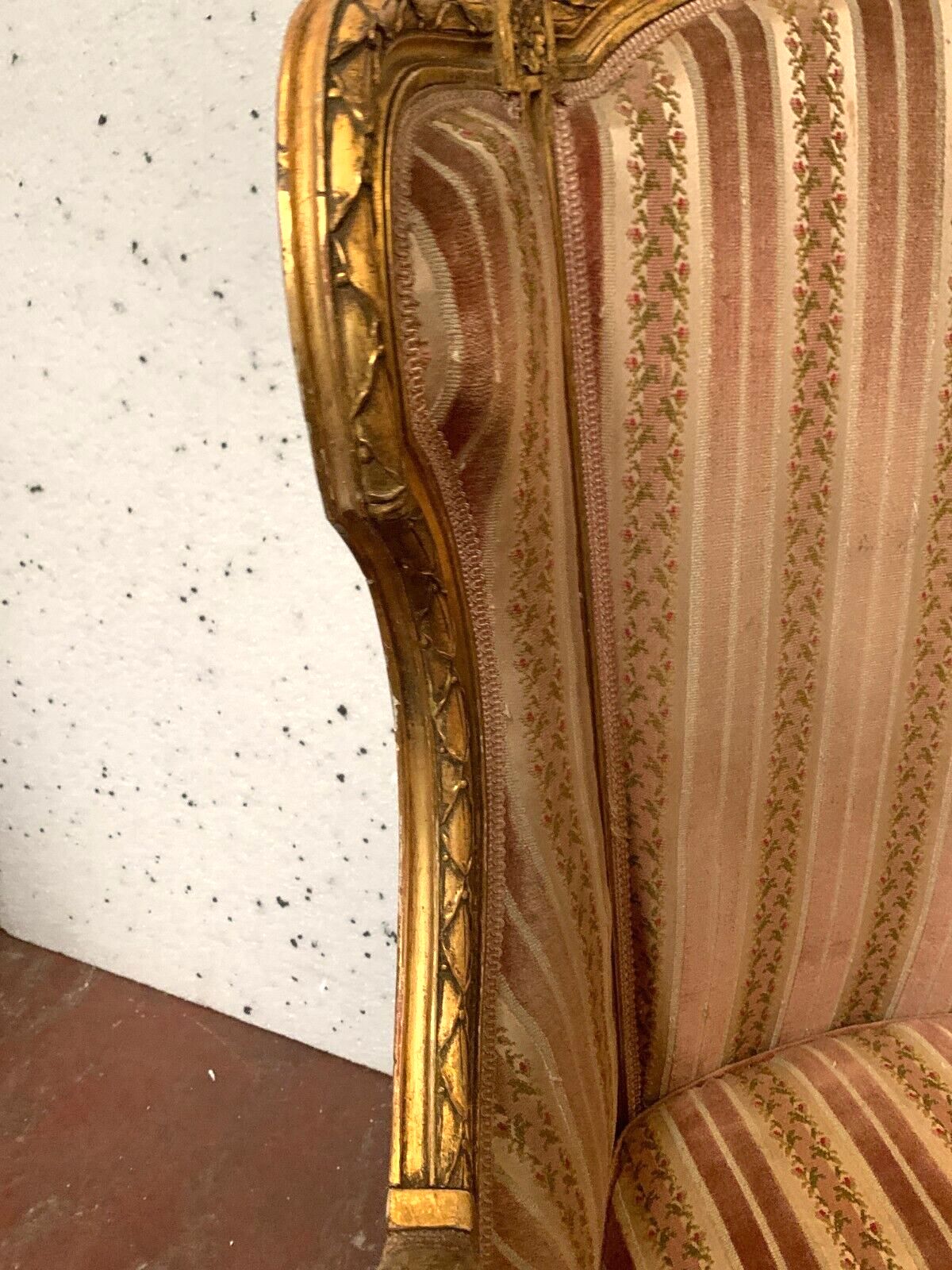 photo for sale Bergere Louis XVI Style In Gilded Wood XX Century