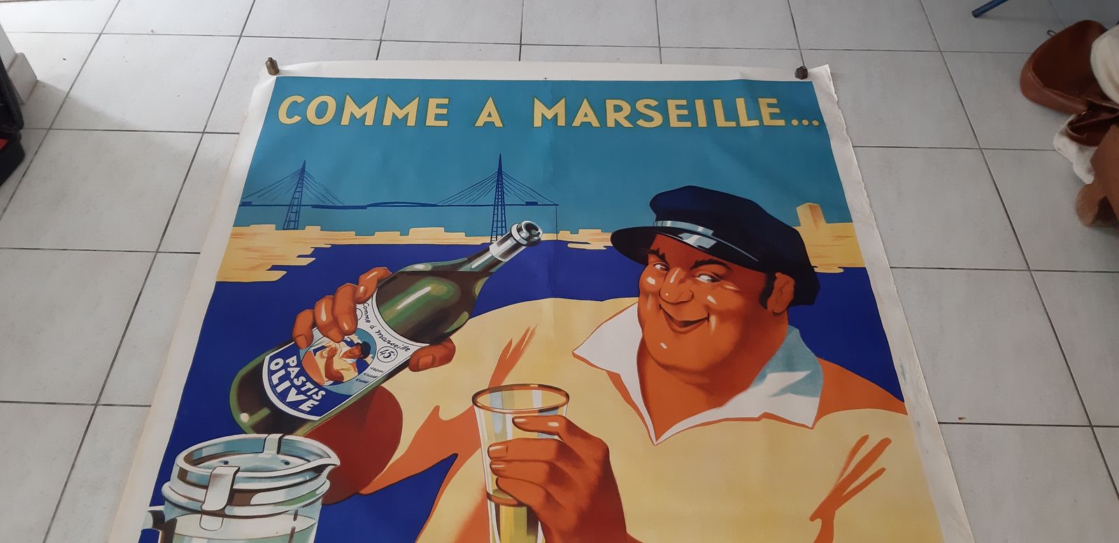 photo furniture Original Poster From 1935 Du Pastis Olive