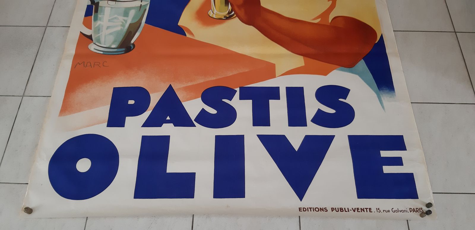 photo buy Original Poster From 1935 Du Pastis Olive