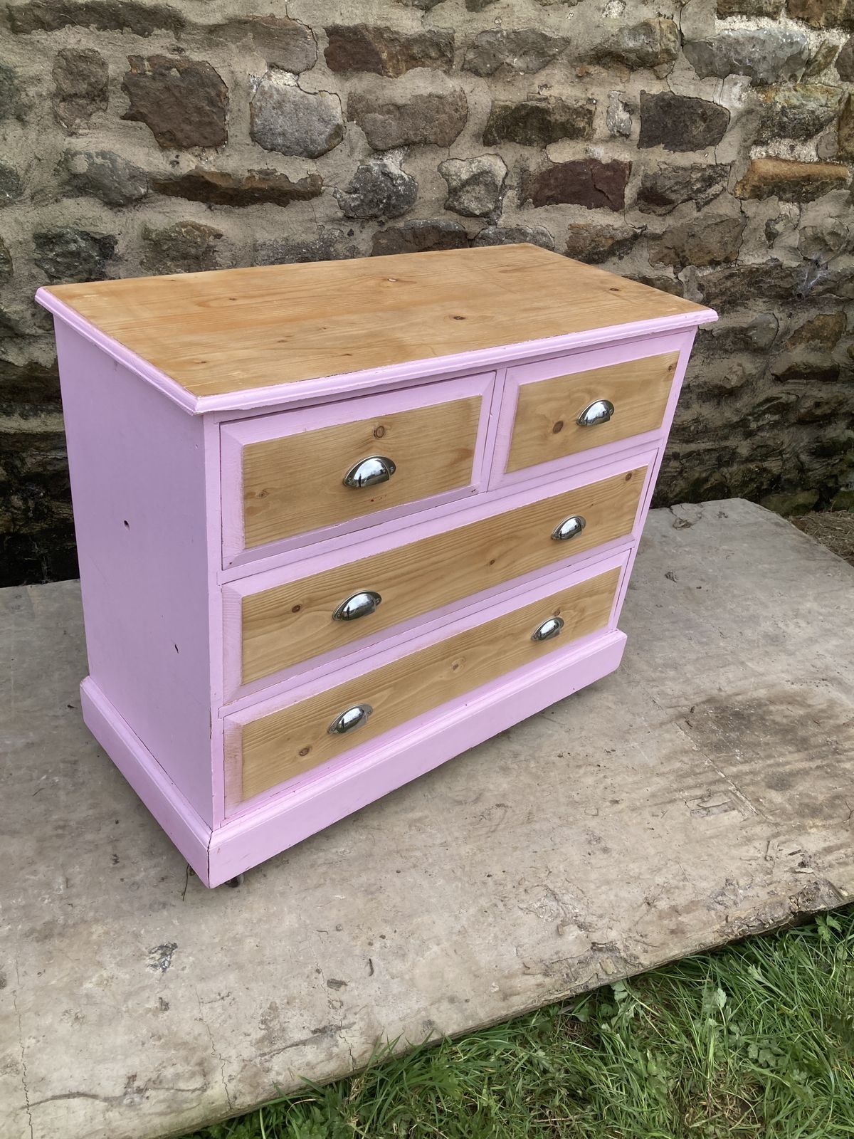 Pine Pink Painted Chest Of Drawers photo 325.0