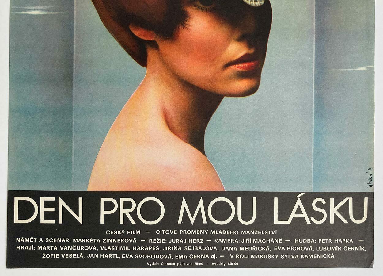 Original Film Poster, Day For My Love, Olga Poláčková Vyleťalová, 1976, Genuine Czech Vintage Print photo furniture