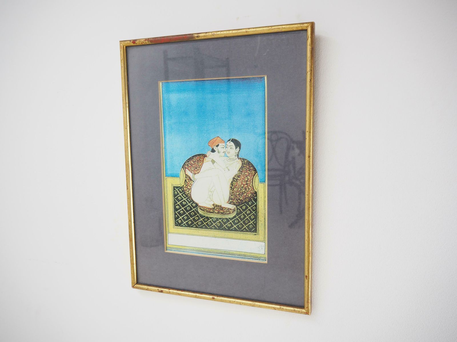 Vintage Japanese Kamasutra Pictures In Wood Frame, 1980s photo Art
