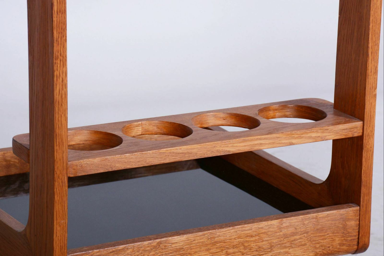 Restored Midcentury Trolley, Mahogany, Glass, Revived Polish, Czechia, 1960s photo 550.0