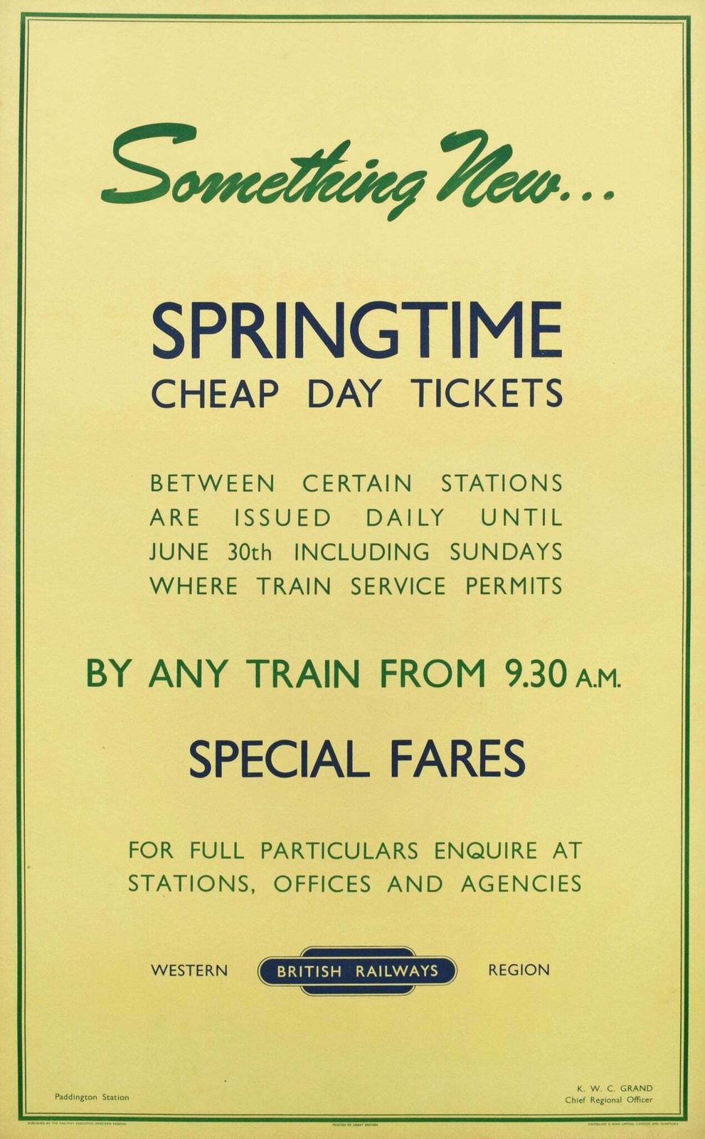 British Rail Poster, Special Fares, 1950s
