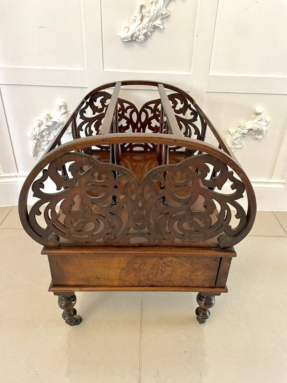 Large Antique  Freestanding Burr Walnut Canterbury photo vinterior