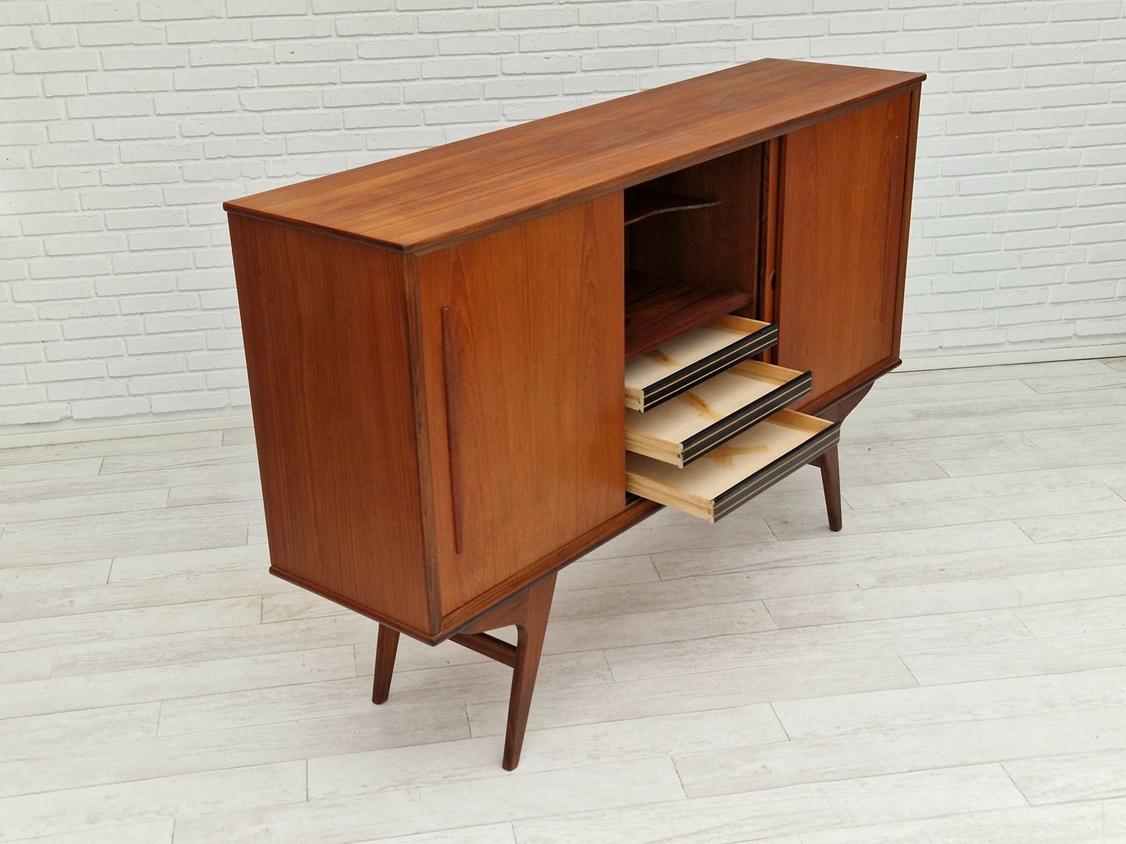 1960s, Vintage Danish Cabinet Chest, Teak Wood. photo 1500.0