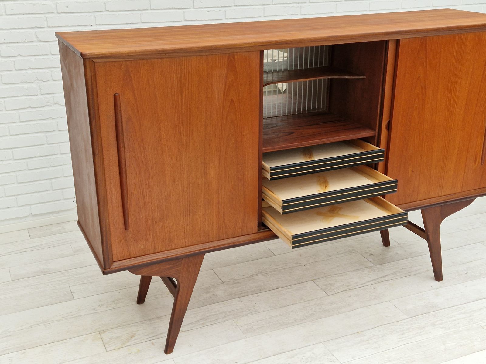 photo for sale 1960s, Vintage Danish Cabinet Chest, Teak Wood.