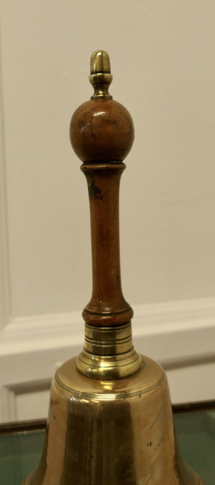 Old Brass Hand Bell, Town Cryer’s Or School Bell photo for sale