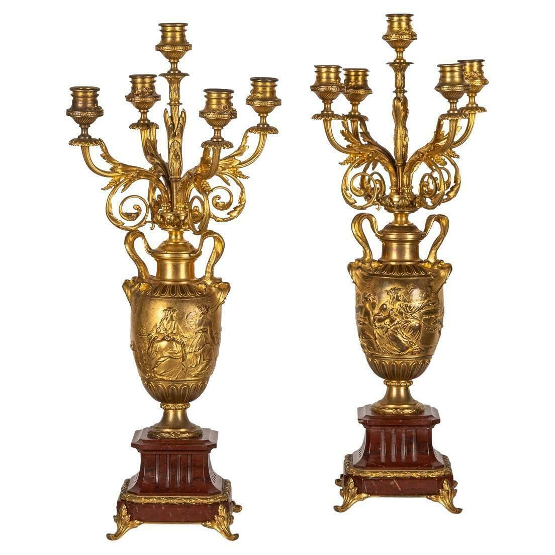 19th Century French Pair Of Candelabra By Ferdinand Barbedienne, C.1870