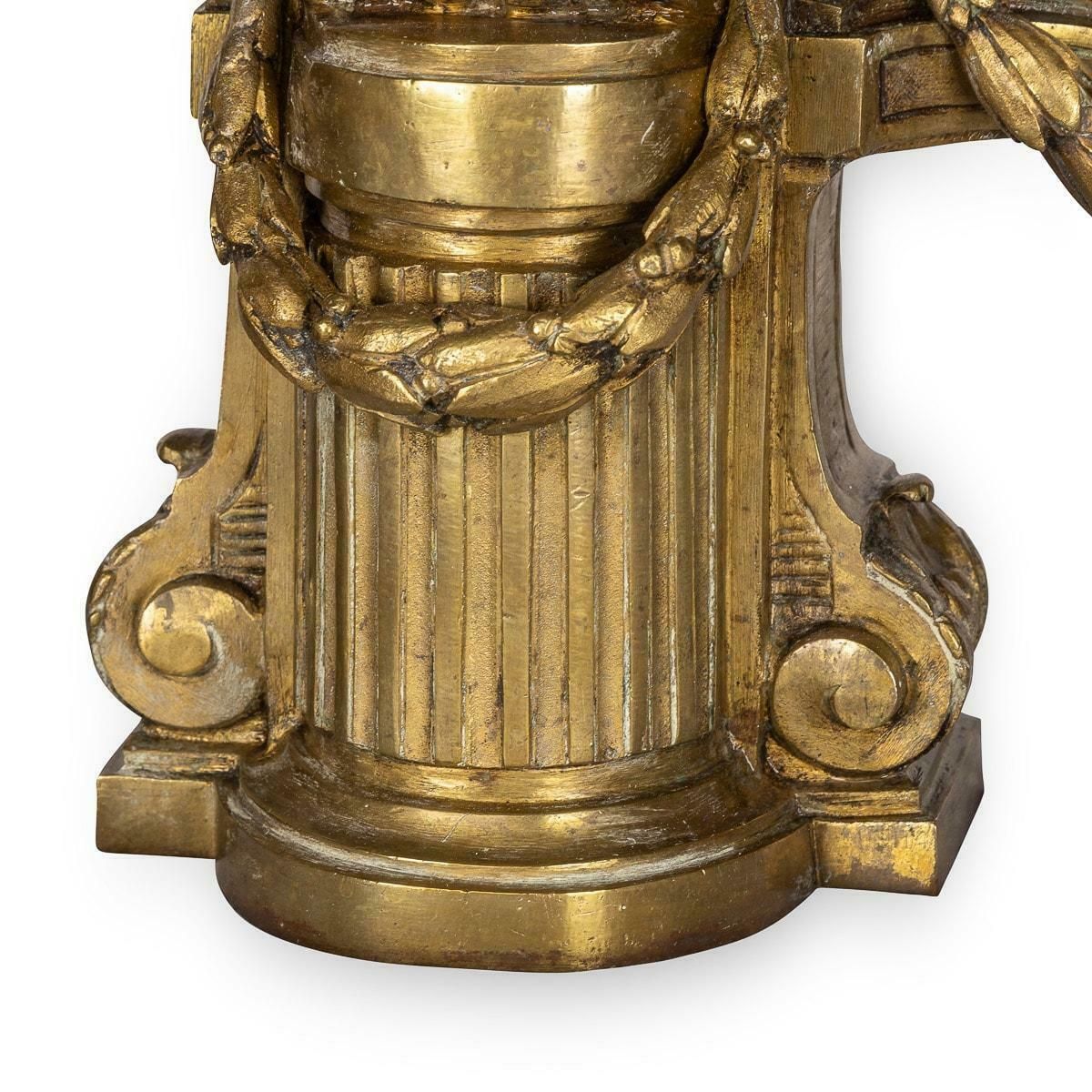 photo furniture 18th Century French Pair Of Ormolu Bronze Fireplace Chenets, C.1750