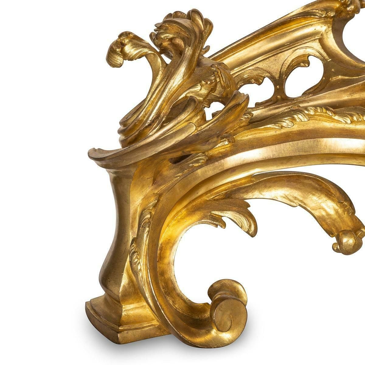 19th Century French Pair Of Ormolu Bronze Fireplace Chenets, C.1850 photo buy