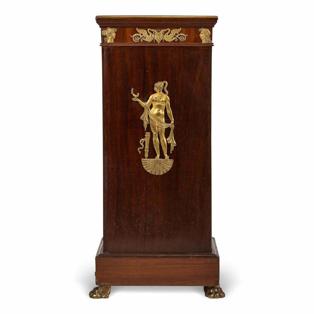 19th Century French Empire Style Ormolu Mounted Wood & Marble Pedestal, C.1890 photo furniture