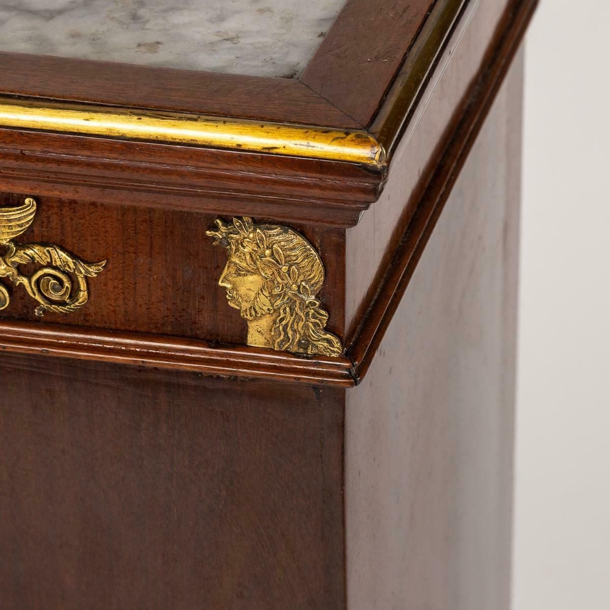 19th Century French Empire Style Ormolu Mounted Wood & Marble Pedestal, C.1890 photo vintage