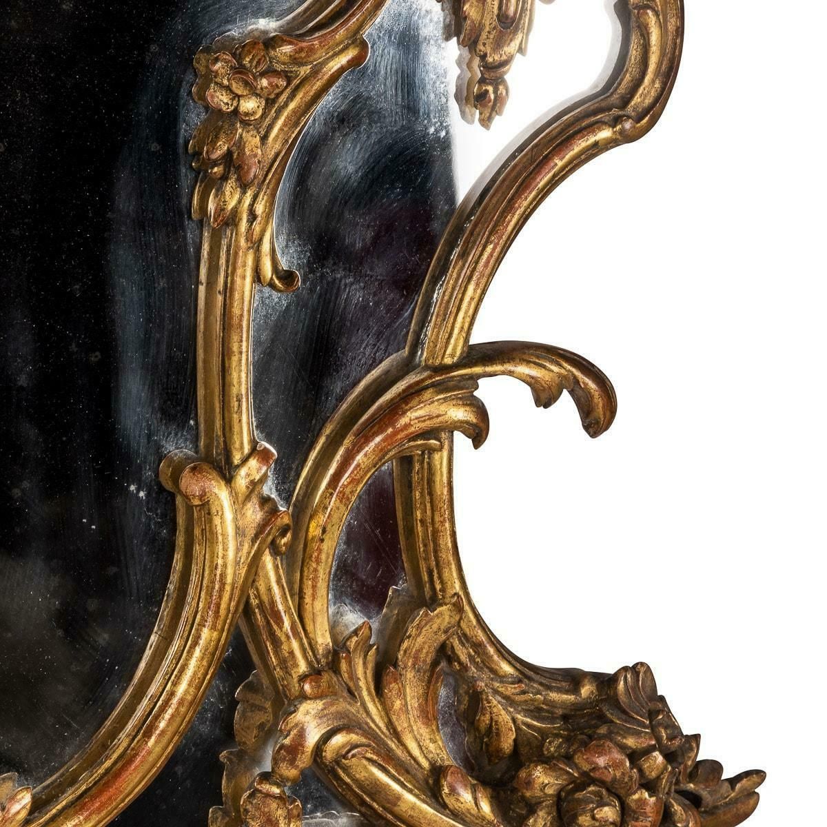 Home Decor 19th Century French Rococo Carved Giltwood Mirror, C.1860 photo