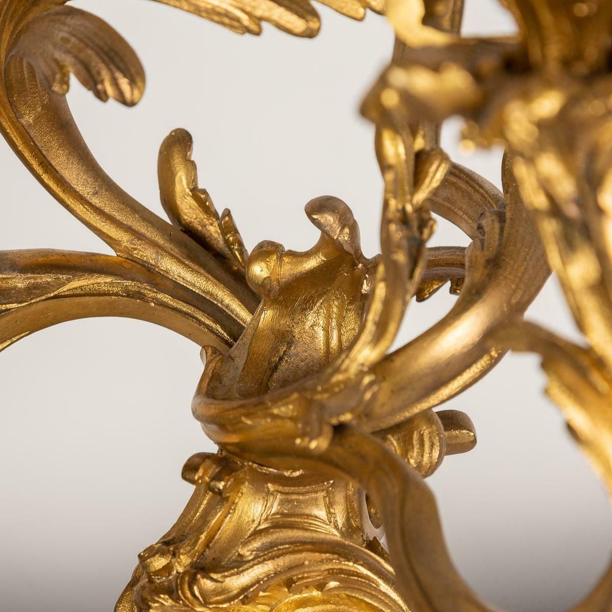 Home Decor 19th Century French Pair Of Louis XV Style Ormolu Four Light Candelabra, C.1880 photo
