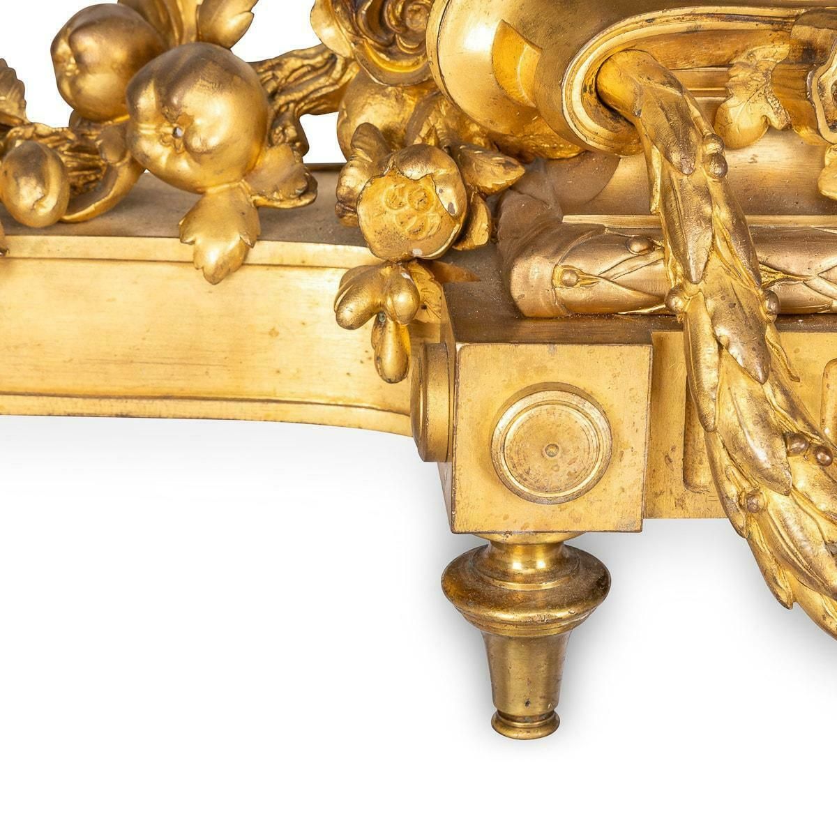 19th Century French Pair Of Ormolu Bronze Fireplace Chenets, C.1840 photo vinterior