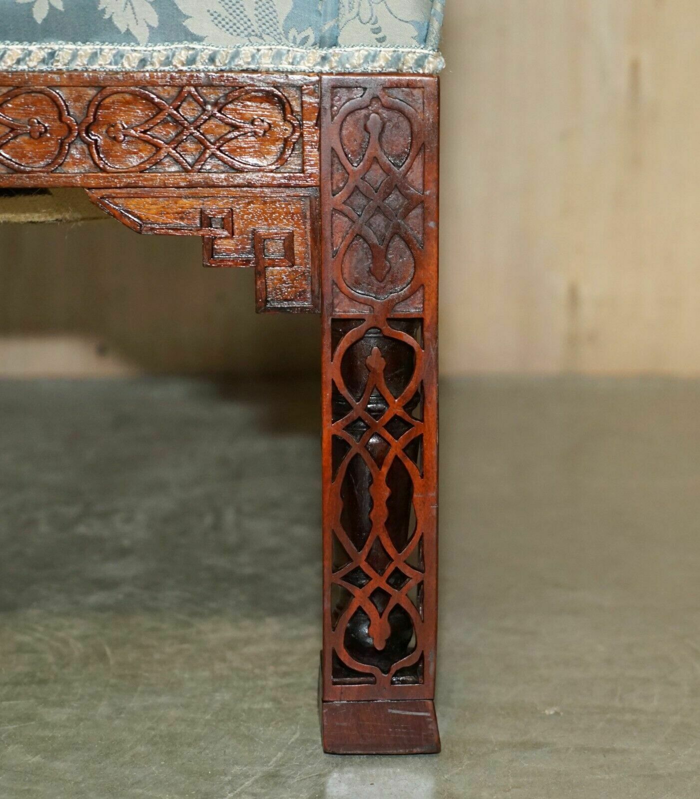 Furniture Important Antique Circa 1820 Thomas Chippendale Hand Carved Wingback Armchair photo