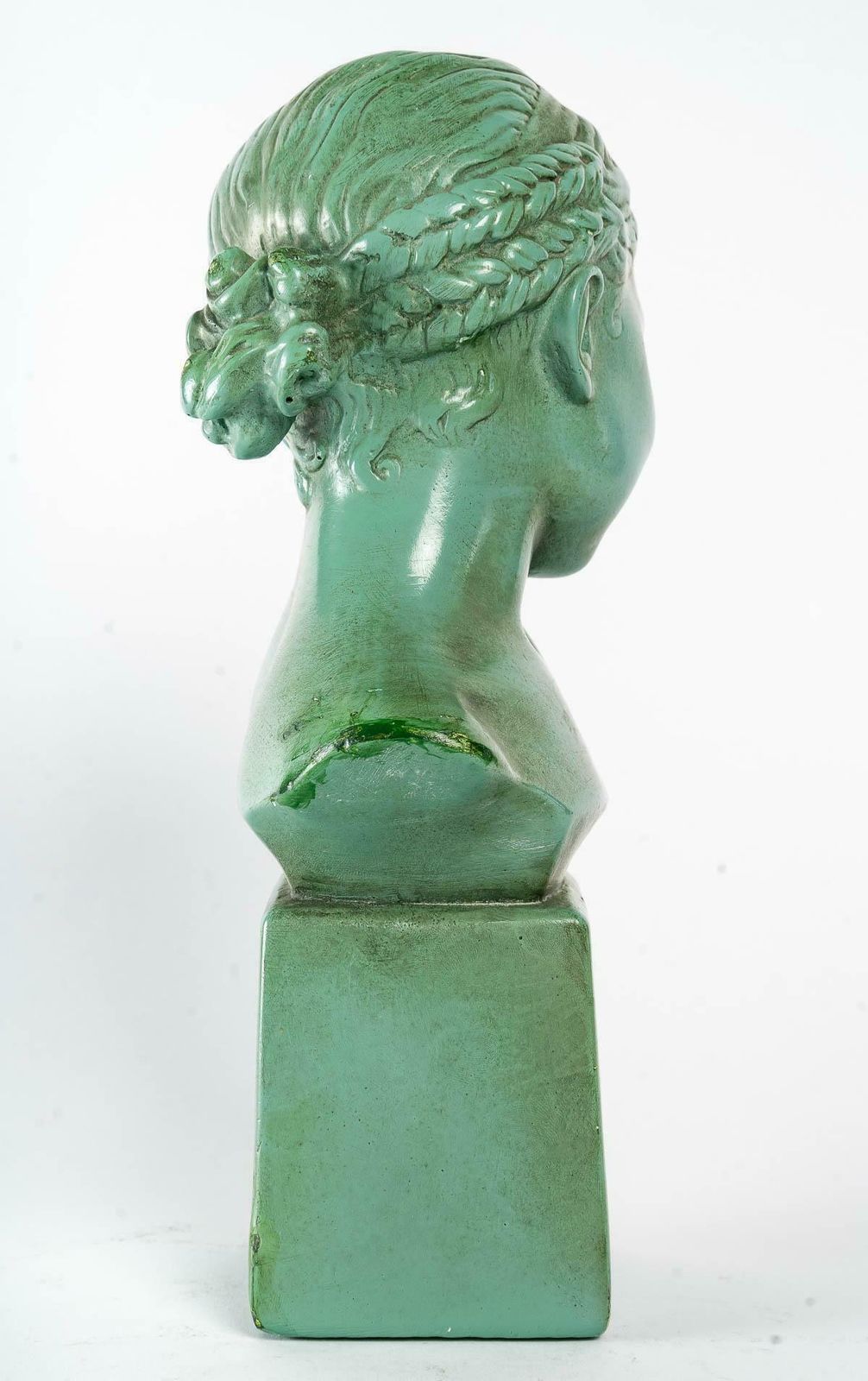 Lacquered Plaster Sculpture, Bust Of A Young Girl photo for sale