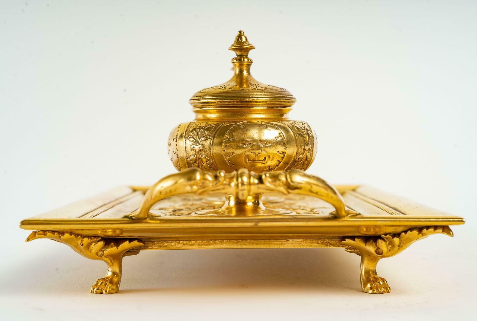 Inkwell Of The Xixth Century In Gilded Bronze photo Home Decor