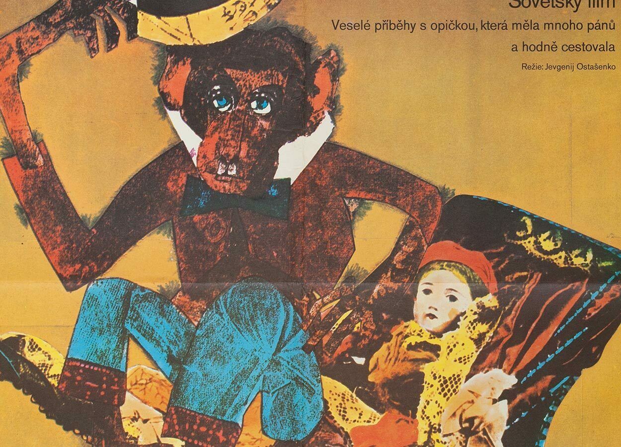 Art Original Film Poster, Adventures With Nuki, Ivan Kremláček, 1975, Genuine Czech Vintage Print photo