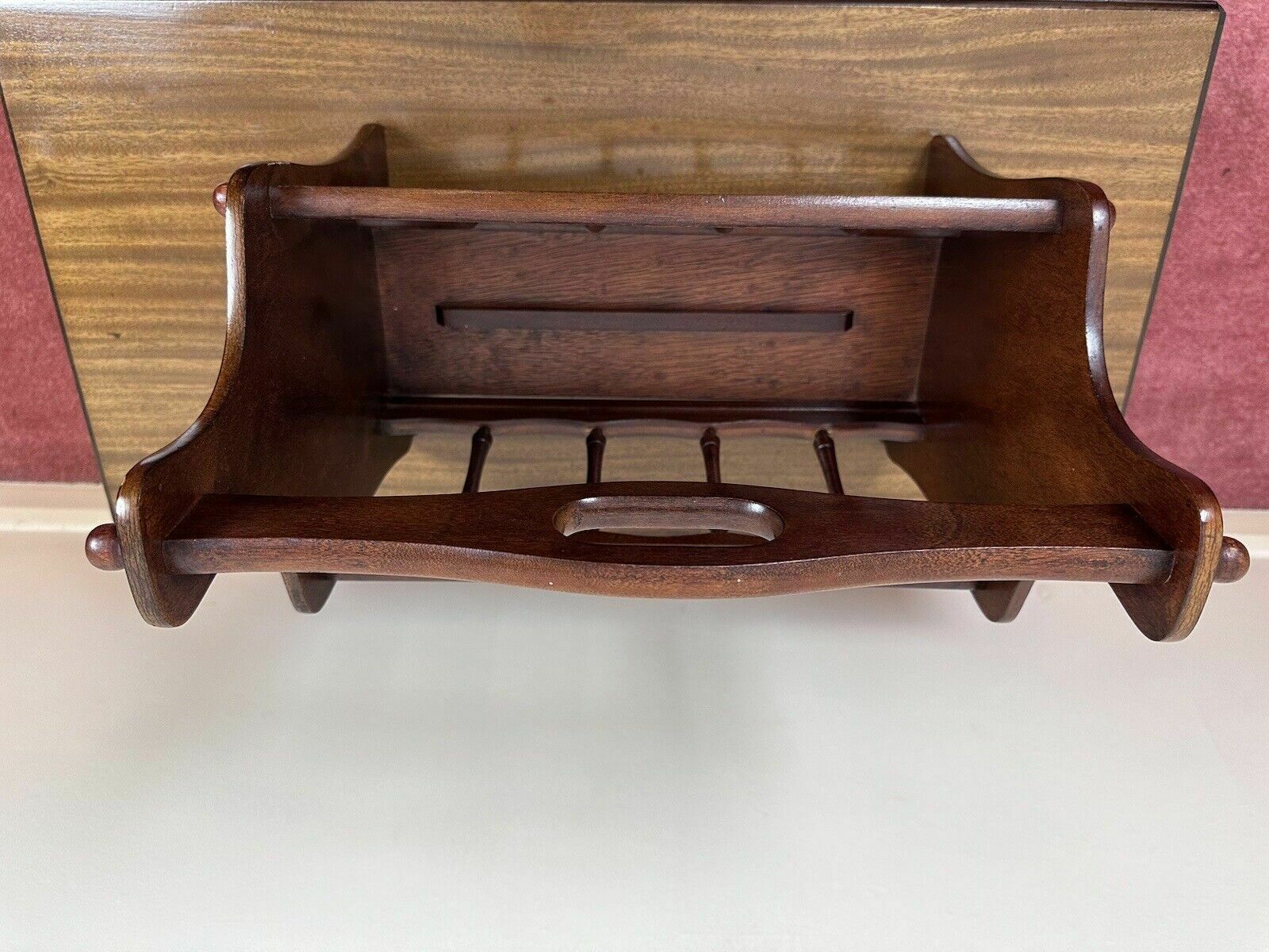 Mid Century Mahogany Magazine Book Rack Holder photo furniture