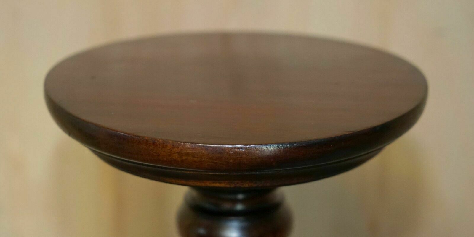 Vintage English Carved Mahogany Pedestal Jardiniere Column Display Plant Stand photo for sale