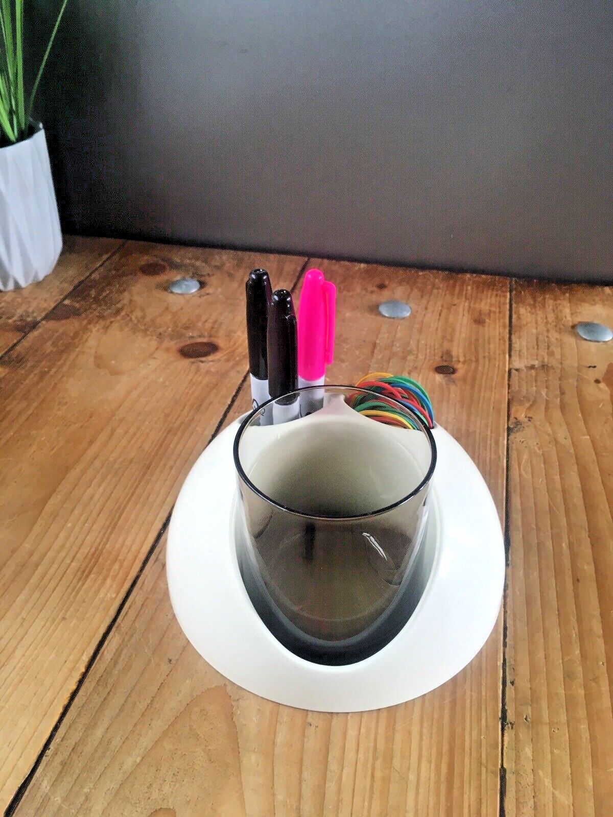 Home Decor Mid Century 60's Plastic Space Age Gedy Italy Makio Hasuike 70's Desk Tidy Retro photo