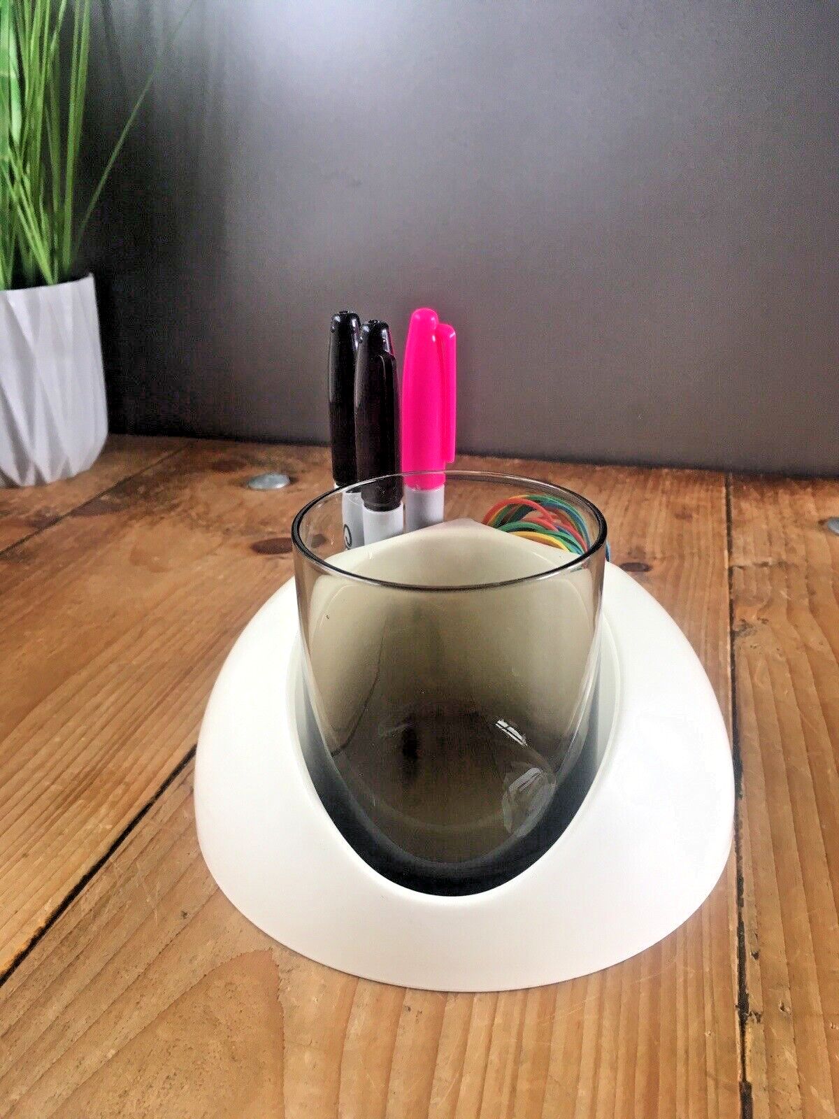 75.0 Mid Century 60's Plastic Space Age Gedy Italy Makio Hasuike 70's Desk Tidy Retro photo