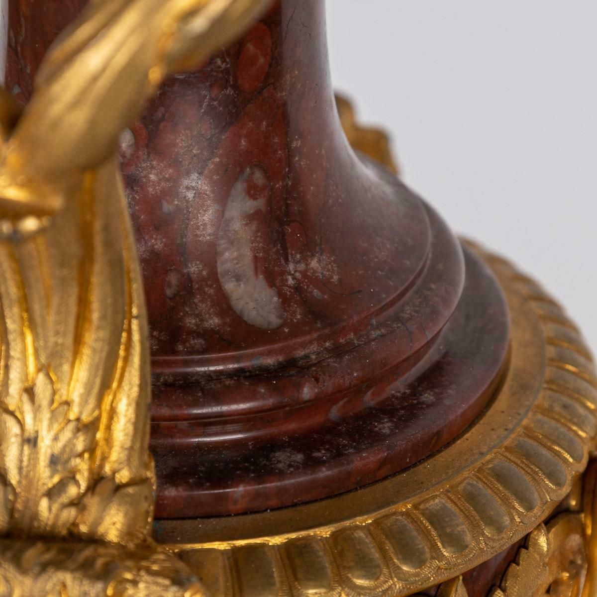 photo vintage 19th Century French Ormolu Mounted Rouge Griotte Nine Light Candelabra, C.1870