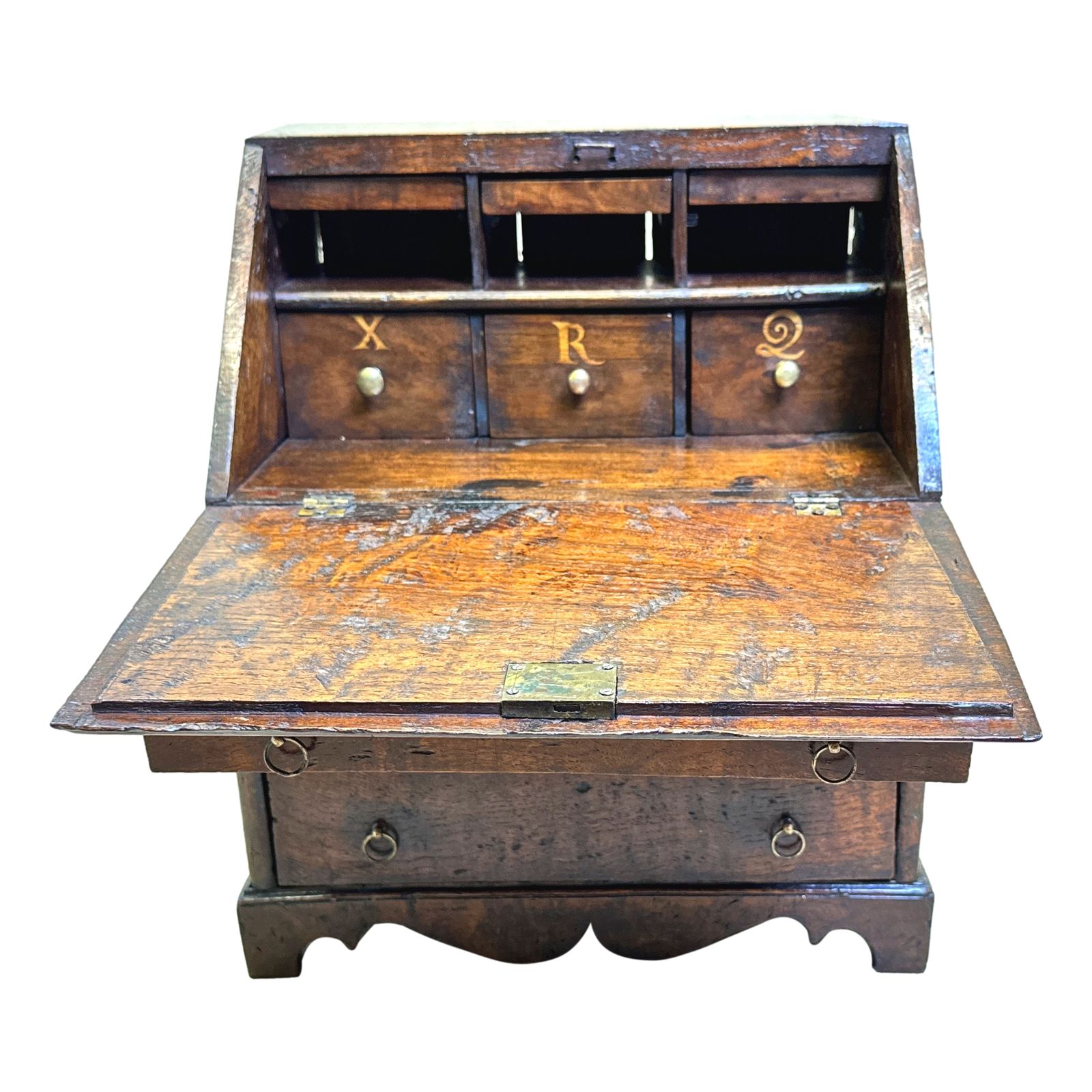 Georgian 18th Century Elm Table Top Bureau (England, Circa 1840) photo Furniture