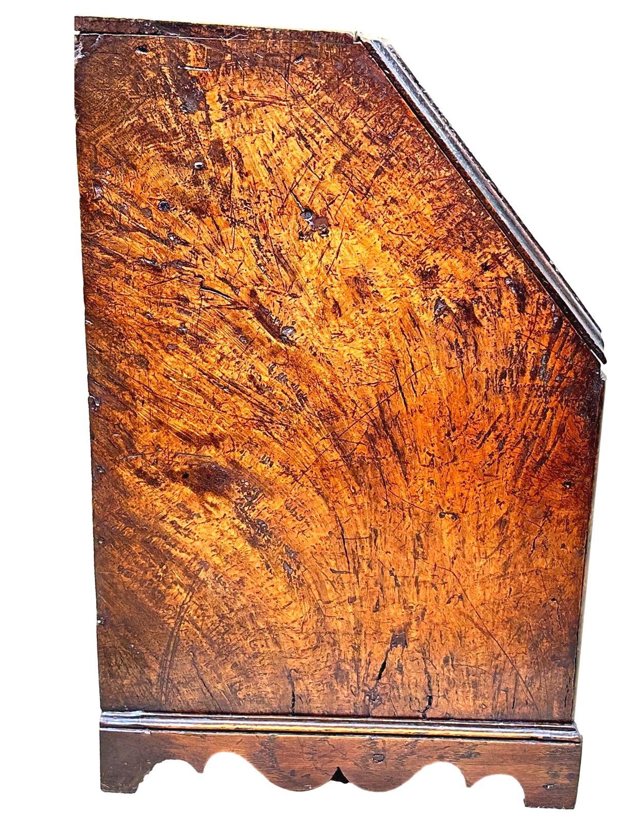 Furniture Georgian 18th Century Elm Table Top Bureau (England, Circa 1840) photo