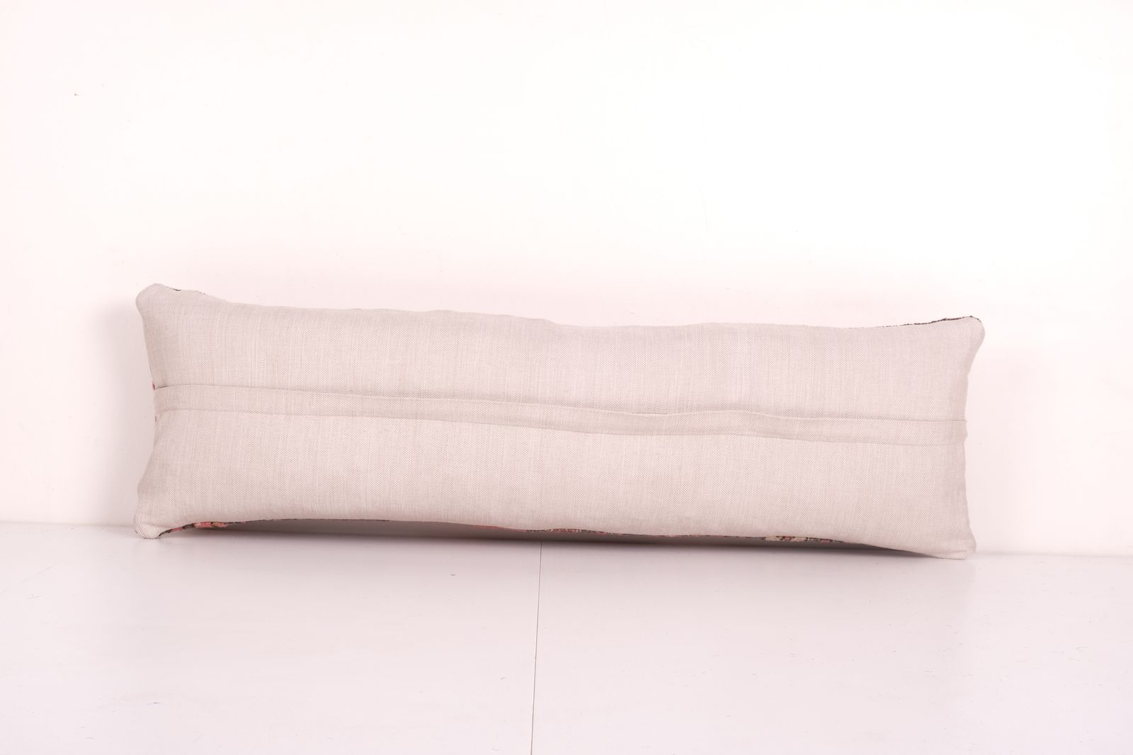 Bohemian Bedding Oushak Pillow Cover, Long Turkish Lumbar Pillow With Mid Century Design, Wool Woven Hippie Pillow 12'' X 35'' photo for sale
