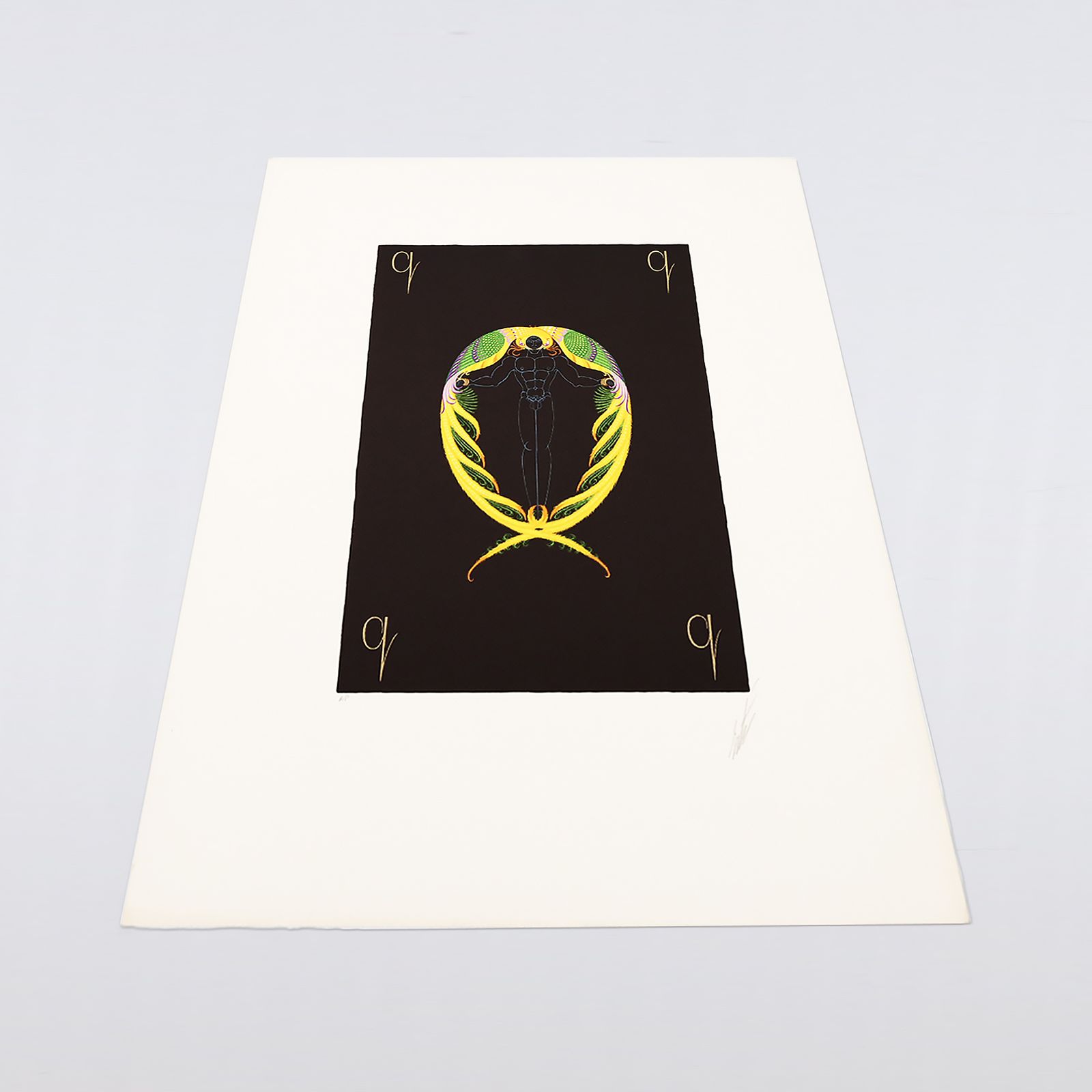 Rare Artist Proof Letter ‘Q’ Erté (Romain De Tirtoff)  Alphabet Limited Edition Serigraph Print From 1976 photo for sale