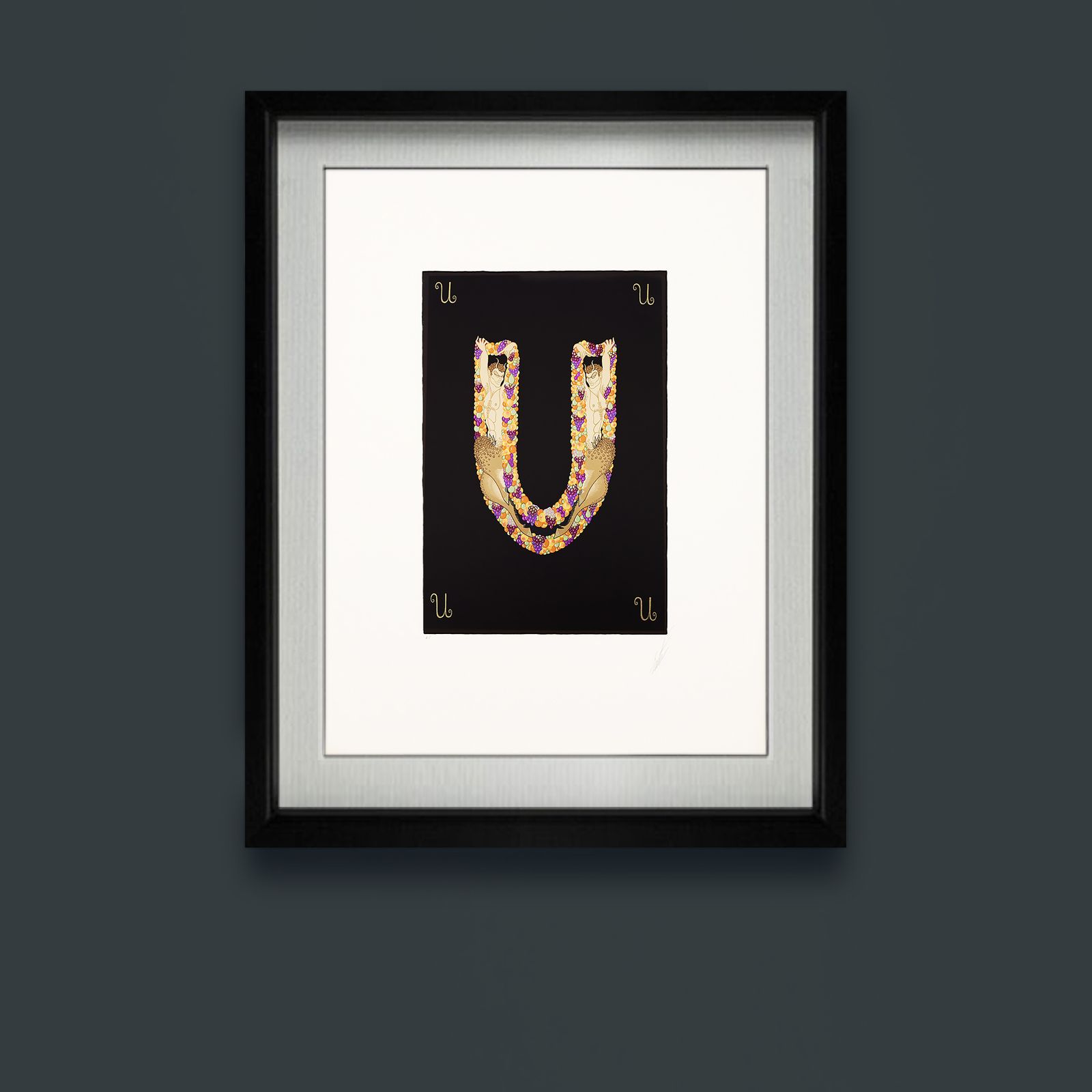 photo furniture Rare Artist Proof Letter ‘U’ Erté (Romain De Tirtoff)  Alphabet Limited Edition Serigraph Print From 1976