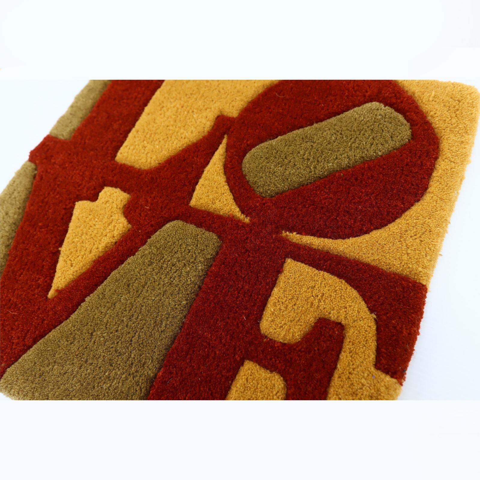 Robert Indiana Decorative Fall Love Art Rug photo for sale
