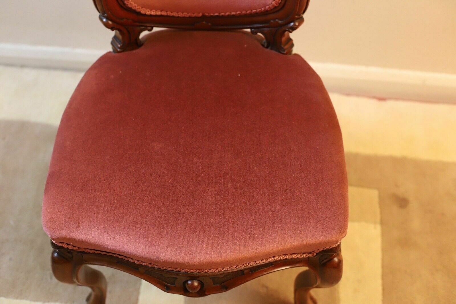 A 19th Century Continental Carved Walnut Show Frame Dining Chair photo 195.0