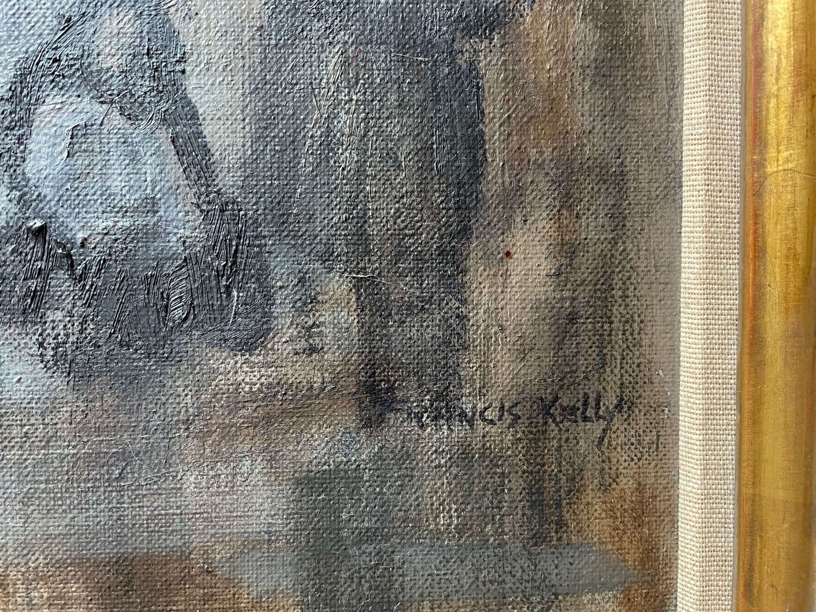 Francis Kelly, Oil On Canvas, Women Waiting At Nazarre photo Art