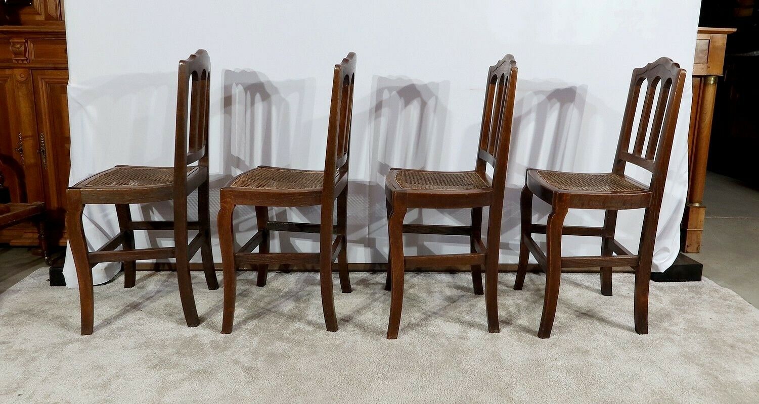 Set Of 4 Solid Oak Chairs, 19th Century photo Furniture