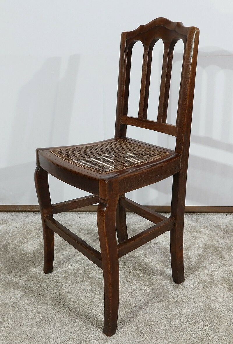 2451.4 Set Of 4 Solid Oak Chairs, 19th Century photo