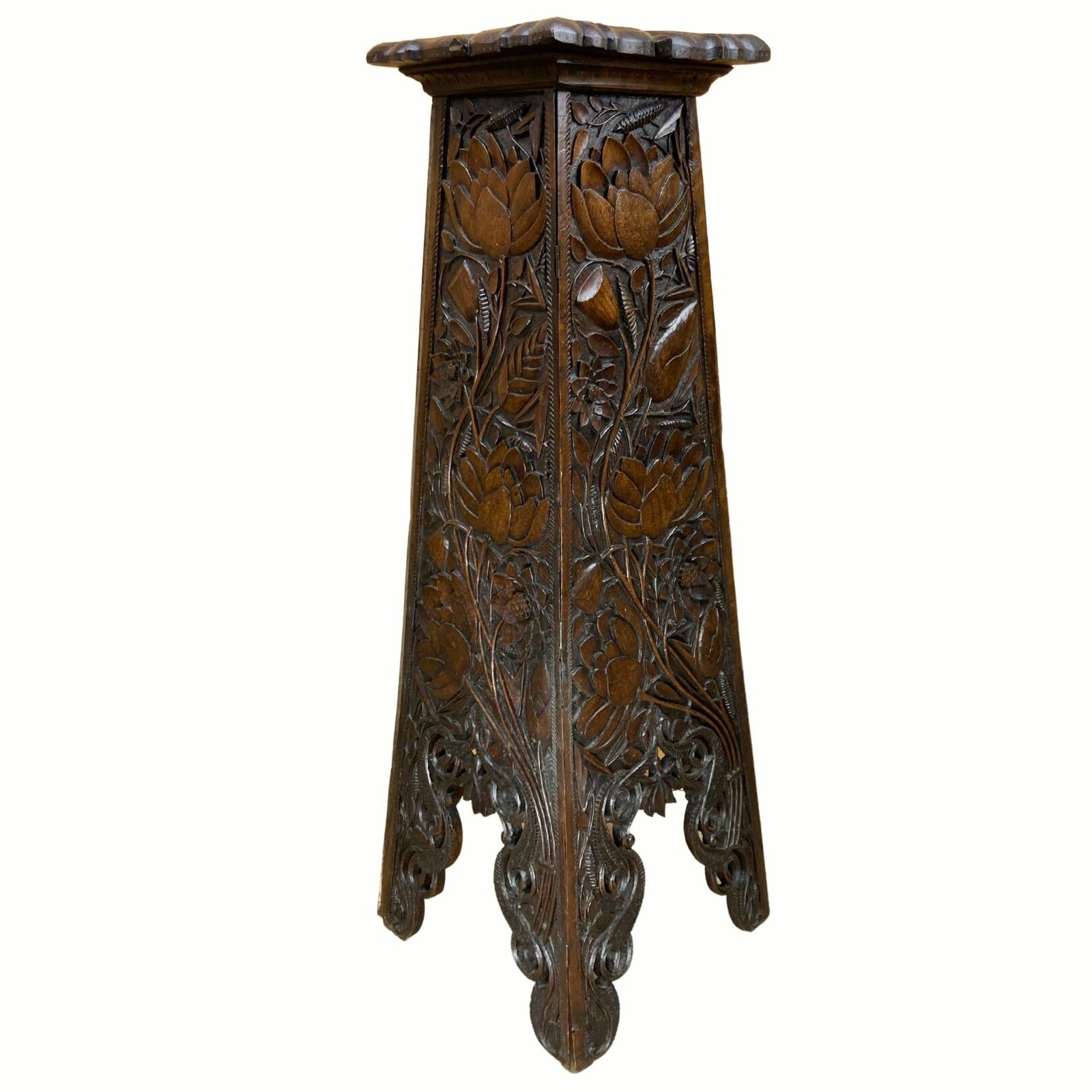 Arts And Crafts Hand Carved Pedestal, England Ca 1880 photo 1293.0