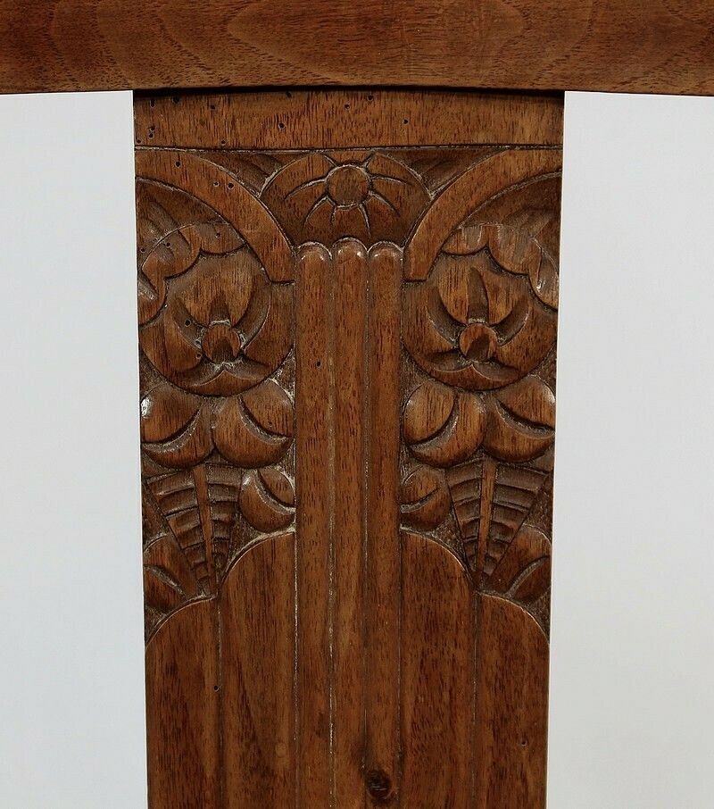 4944.0 Suite Of 8 Gondola Chairs In Solid Walnut, Art Deco – 1930 photo