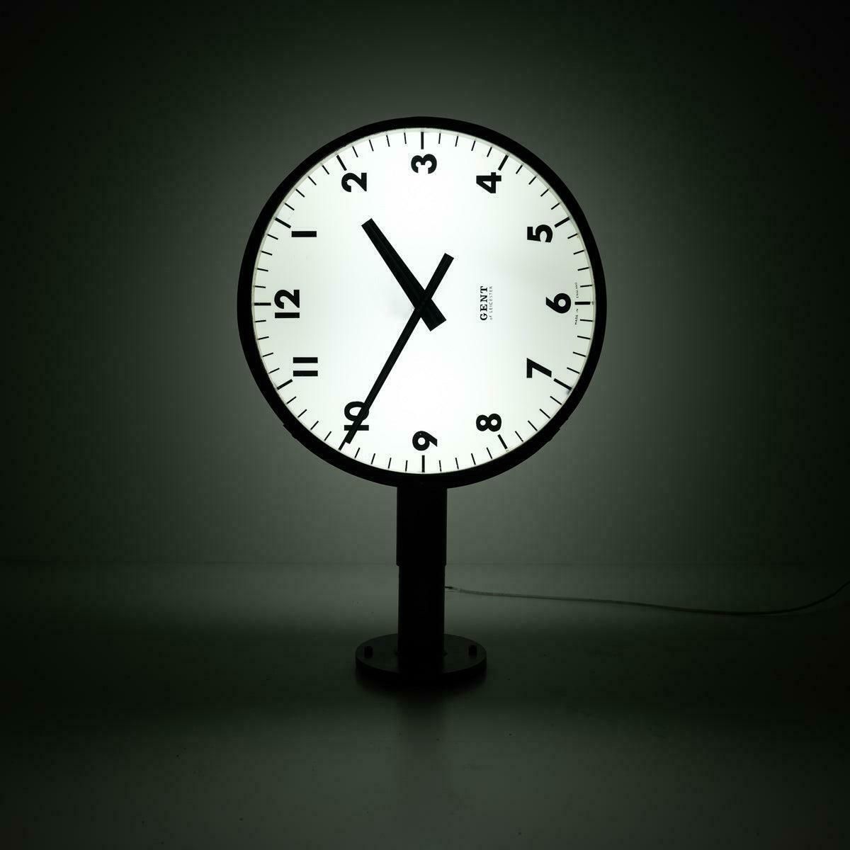 Gent Of Leicester Double Sided Illuminated British Rail Station Clock