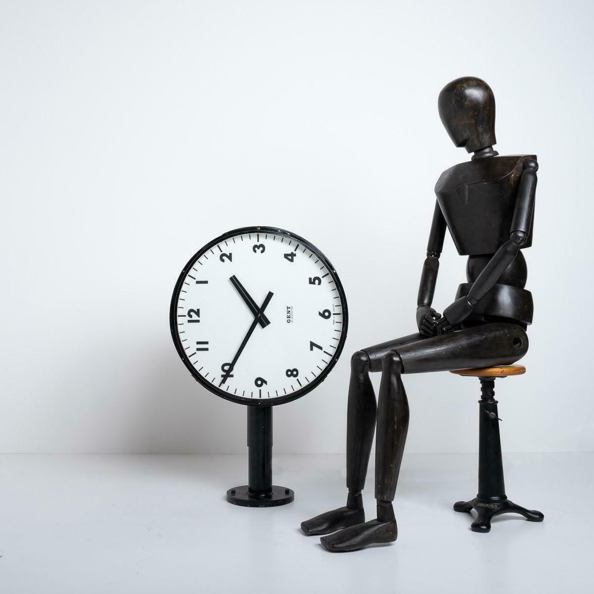photo for sale Gent Of Leicester Double Sided Illuminated British Rail Station Clock