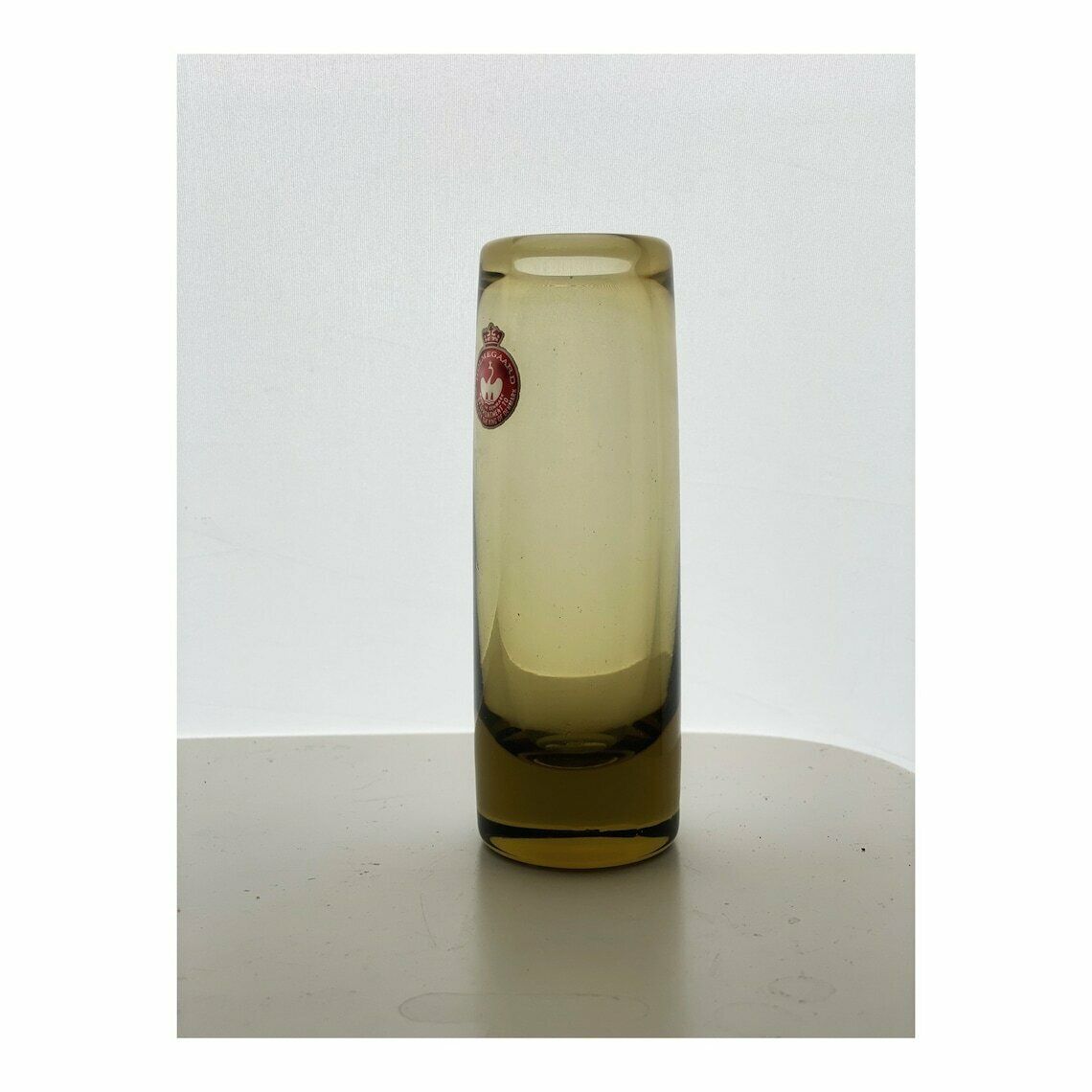 Per Lütken Holmegaard 1960s Scandinavian Glass Chimney Vase