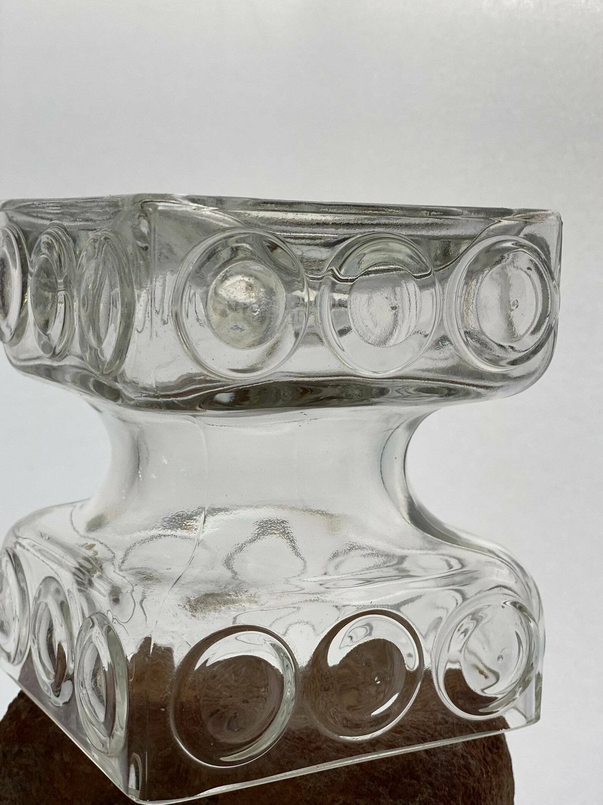 Tamara Aladin Riihimaki Kehra Vintage Candleholder Riihimaki Riihimäen Lasi Finland 1960s Single Candleholder