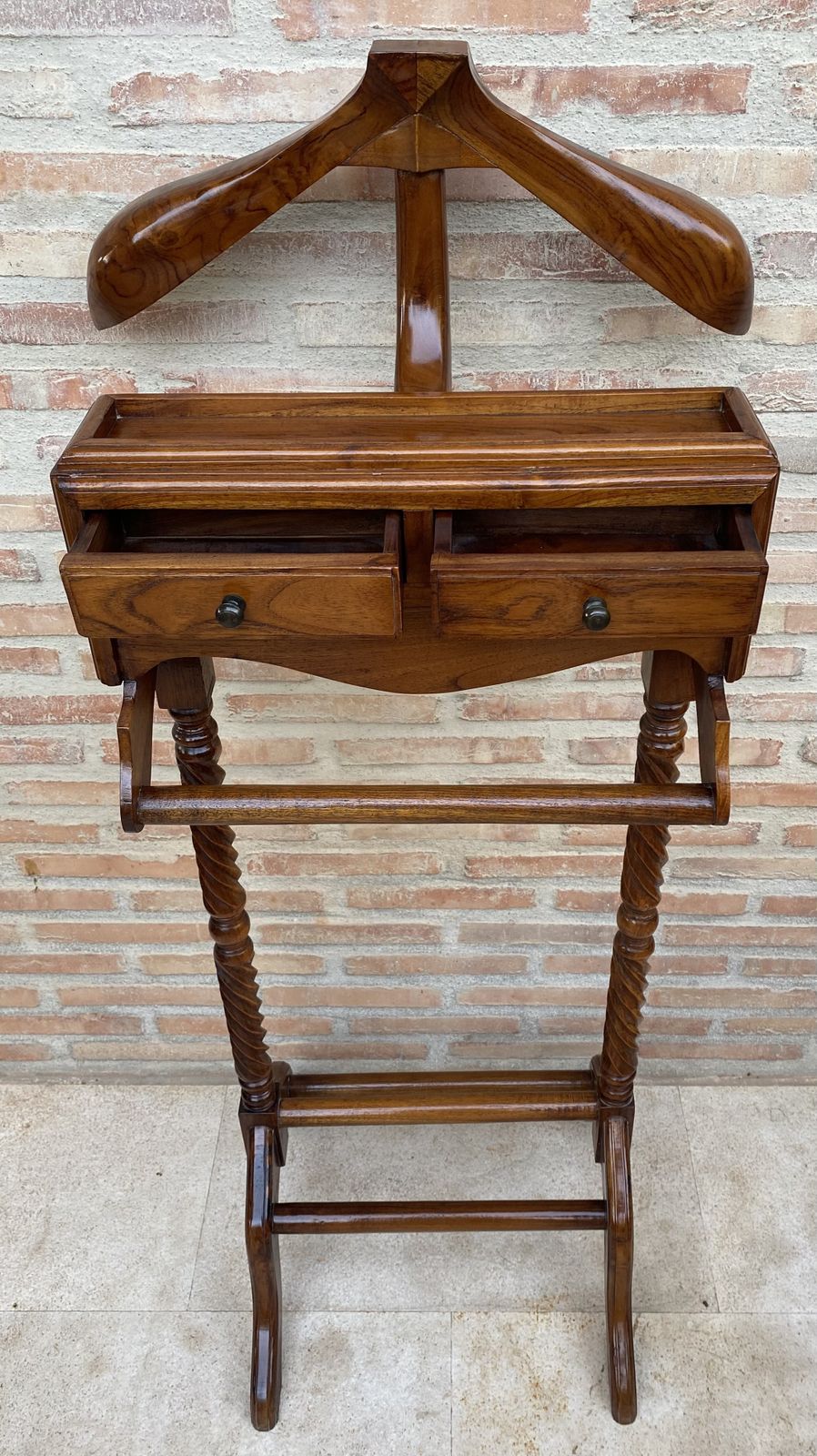 Mid Century Gentlemen Valet Parking With Two Drawers, 1950s photo for sale