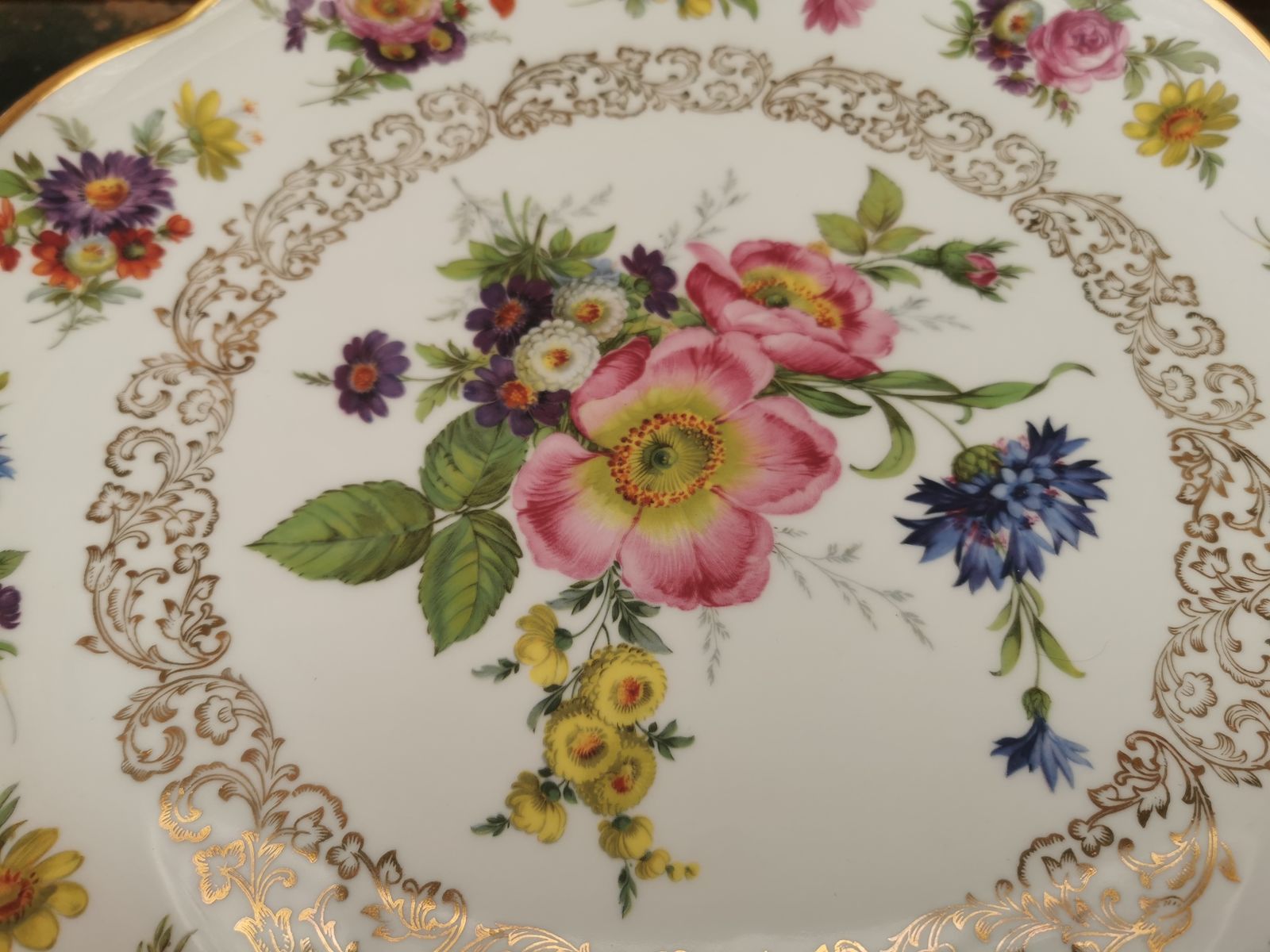 Bayreuth Gloria Hand Painted Vintage Cake Stand photo for sale