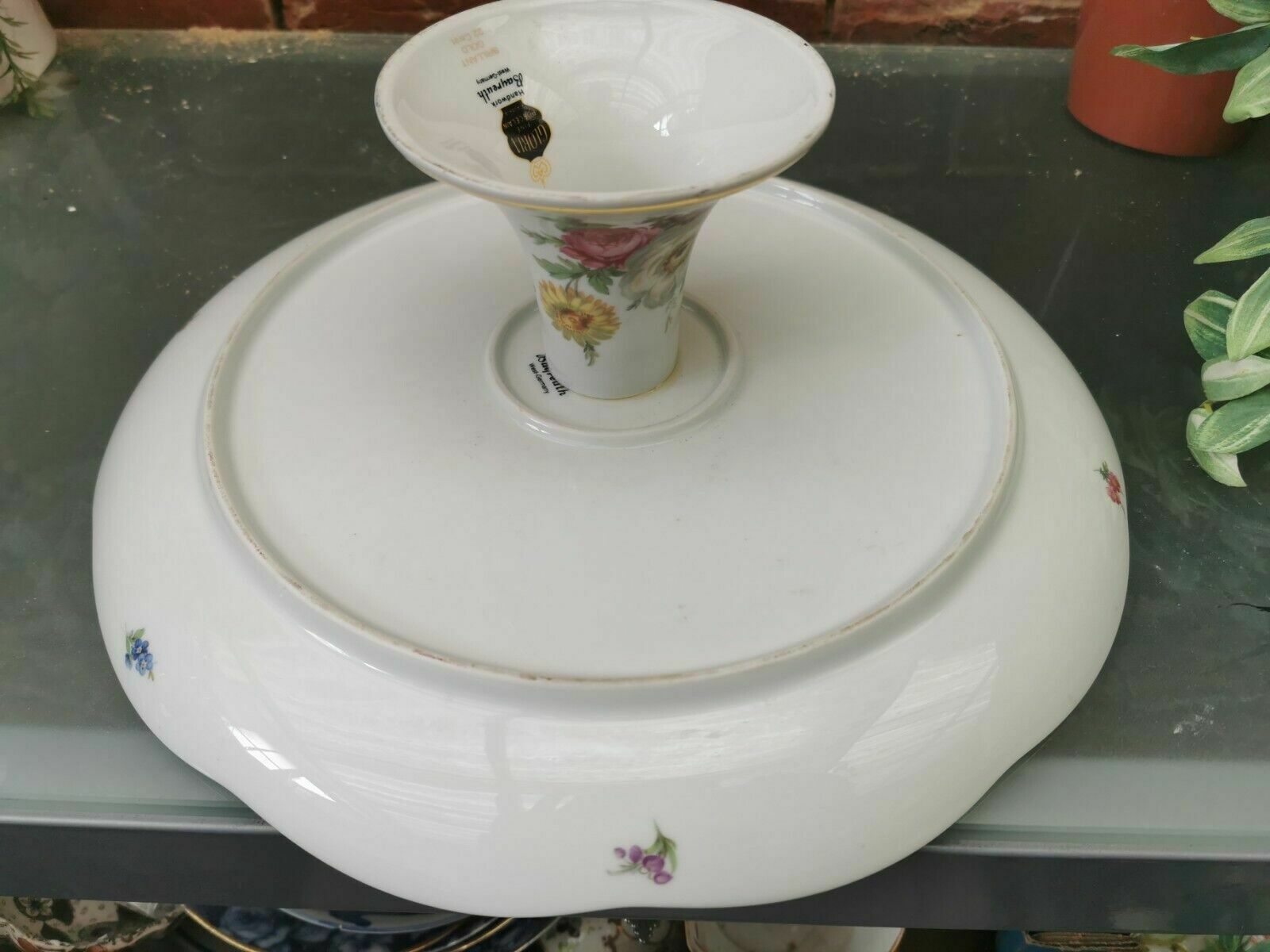 Bayreuth Gloria Hand Painted Vintage Cake Stand photo vintage
