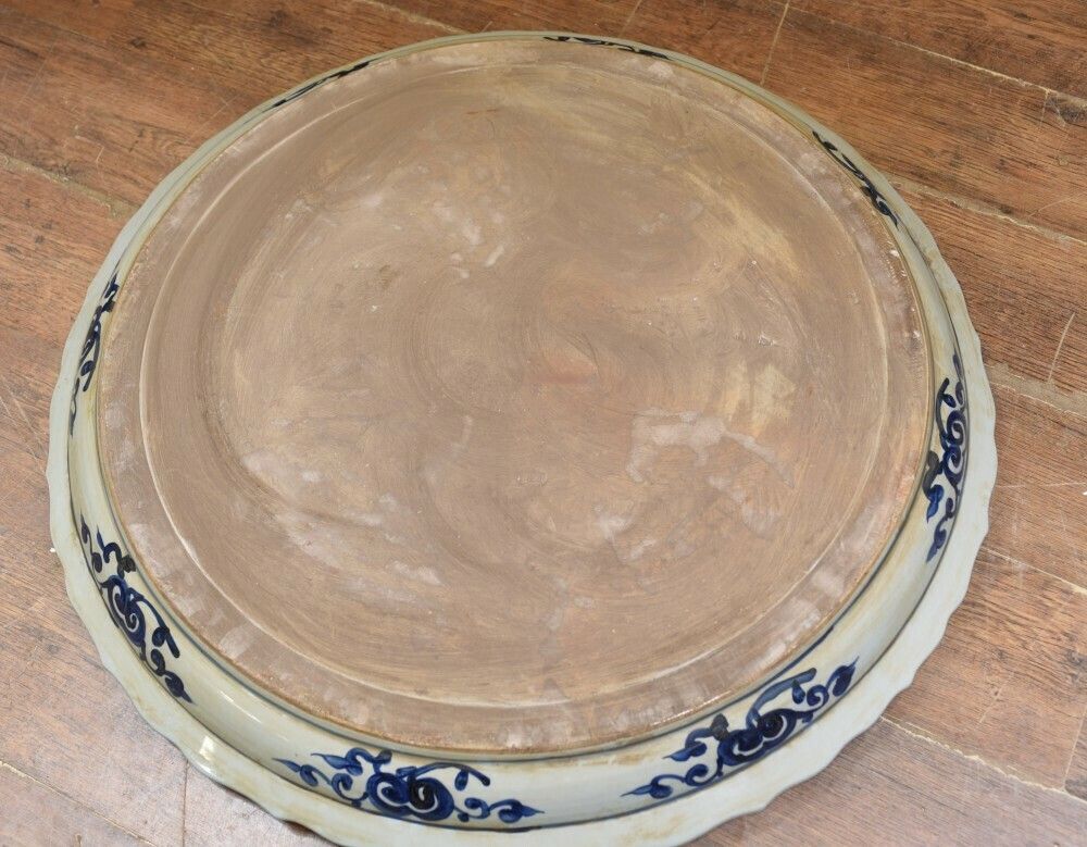 Large Chinese Porcelain Dragon Plate   Ming Pottery Plaque photo Home Decor